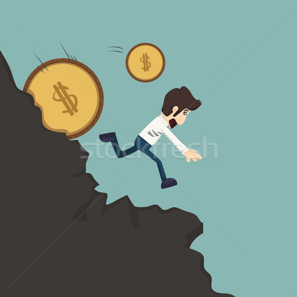 Businessman pushing coin Stock photo © ratch0013