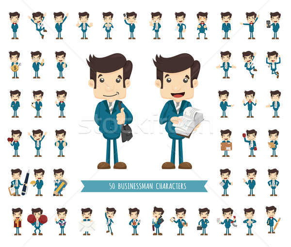 Set of businessman character Stock photo © ratch0013