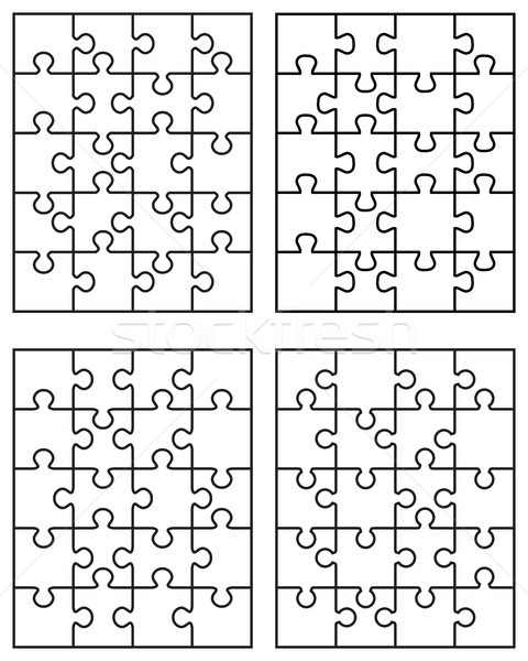 four different white puzzles,  Stock photo © ratkom