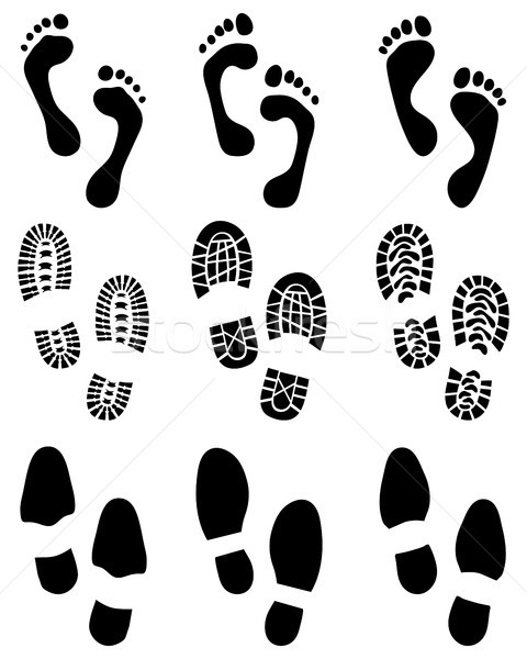 Pies zapatos negro humanos blanco diseno Foto stock © ratkom