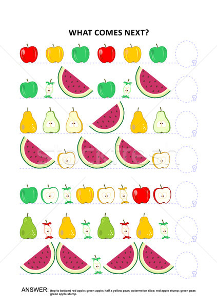 фрукты ягодные образовательный логика игры шаблон Сток-фото © ratselmeister
