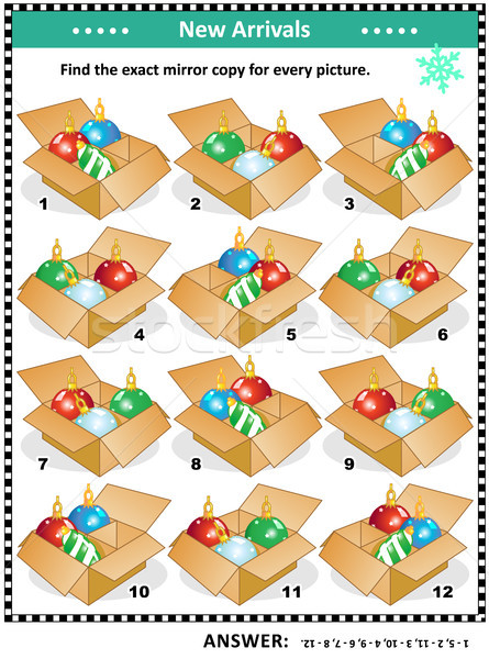 Weihnachten Neujahr Rätsel Ornamente Puzzle Spiel Stock foto © ratselmeister