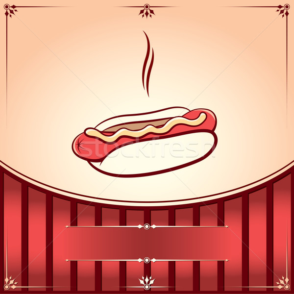 Hot dog vecteur graphique illustration lieu texte [[stock_photo]] © Ray_of_Light