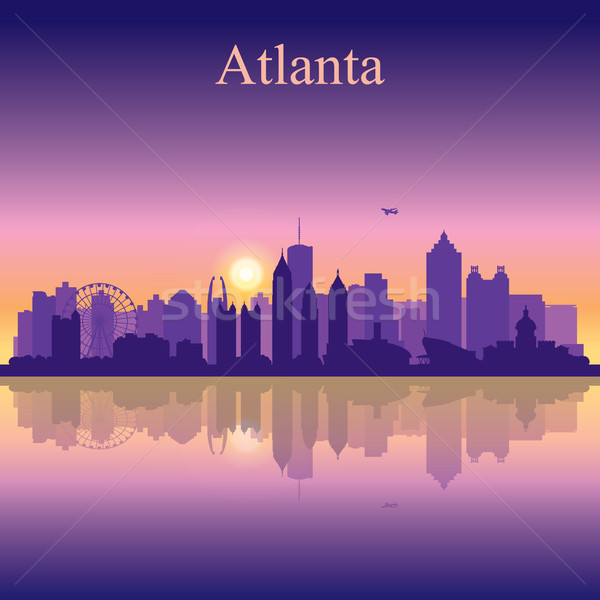Atlanta silueta puesta de sol edificio horizonte arquitectura Foto stock © Ray_of_Light