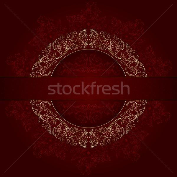 Floral oro marco vintage patrones rojo Foto stock © Ray_of_Light