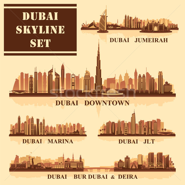Set Dubai costruzione città viaggio hotel Foto d'archivio © Ray_of_Light