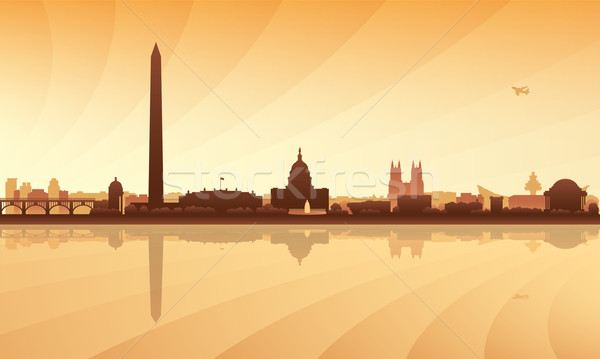 Washington city skyline silhouette background Stock photo © Ray_of_Light