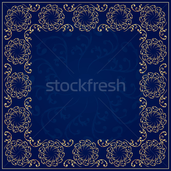 Oro marco vintage floral elementos vector Foto stock © Ray_of_Light
