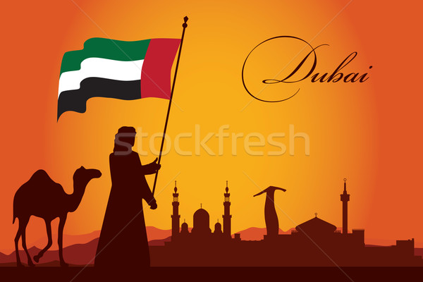 Dubai silhueta sol viajar hotel Foto stock © Ray_of_Light