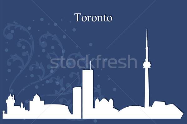 Toronto silhouette bleu bâtiment hiver Photo stock © Ray_of_Light