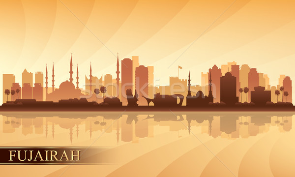 Fujairah city skyline silhouette background Stock photo © Ray_of_Light
