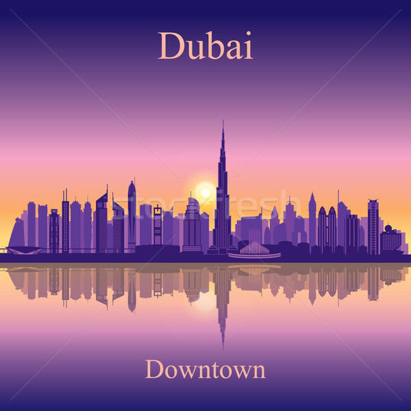 Dubai Downtown City skyline silhouette background Stock photo © Ray_of_Light