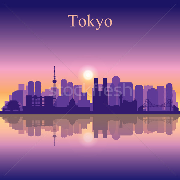 Tokyo siluetă constructii apus răsărit Imagine de stoc © Ray_of_Light