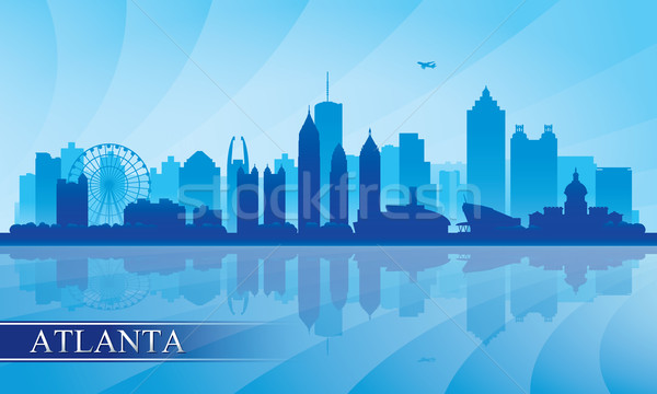 Atlanta sylwetka budynku wygaśnięcia panoramę Zdjęcia stock © Ray_of_Light