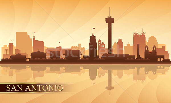 San Antonio city skyline silhouette background Stock photo © Ray_of_Light