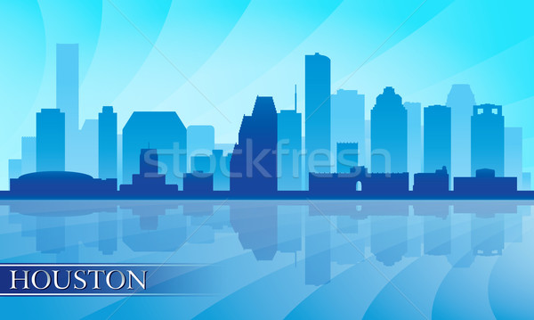 Foto stock: Houston · silhueta · eps · 10 · edifício