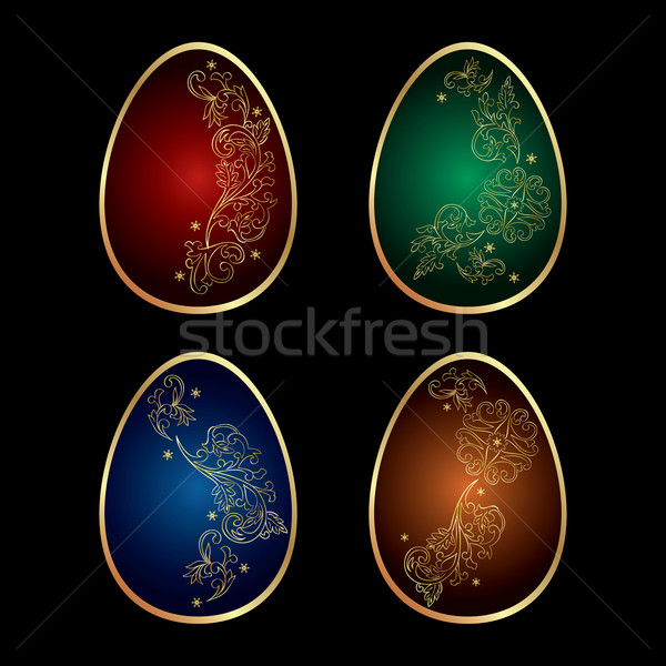Background with colorful decorated easter eggs Stock photo © Ray_of_Light