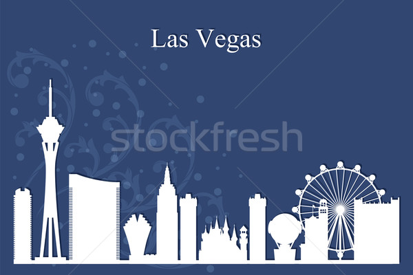 Las Vegas city skyline silhouette on blue background Stock photo © Ray_of_Light
