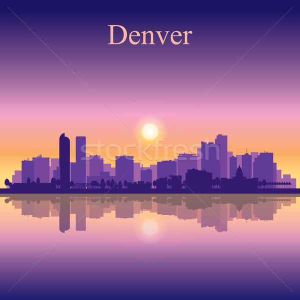 Denver city skyline silhouette background Stock photo © Ray_of_Light