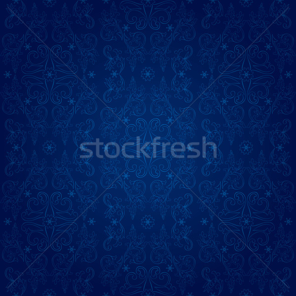 Vintage floral seamless pattern on blue Stock photo © Ray_of_Light
