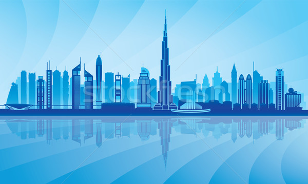 Dubai centro da cidade silhueta edifício viajar Foto stock © Ray_of_Light