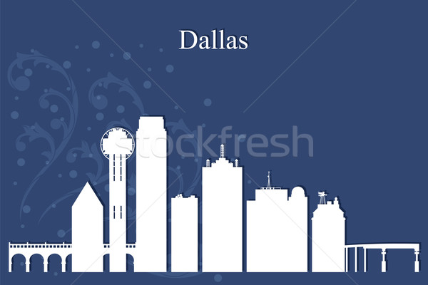 Dallas Silhouette blau Gebäude Skyline Stock foto © Ray_of_Light