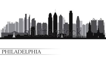 Los Angeles city skyline detailed silhouette Stock photo © Ray_of_Light