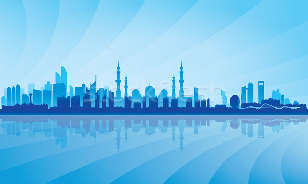 Abu Dhabi city skyline silhouette background Stock photo © Ray_of_Light