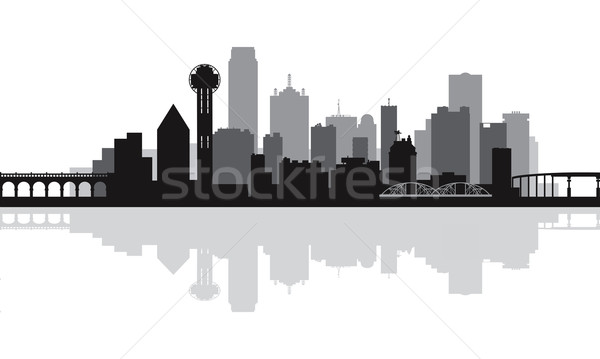 Dallas city skyline silhouette background Stock photo © Ray_of_Light