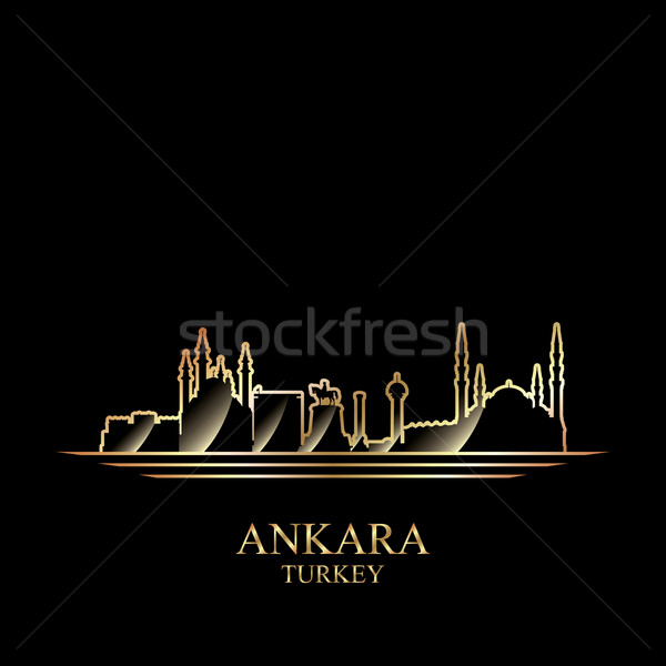 Oro silueta Ankara negro edificio viaje Foto stock © Ray_of_Light
