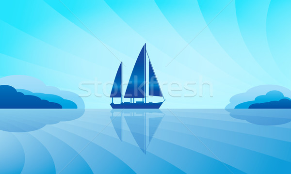 Sailing ship on skyline Stock photo © Ray_of_Light