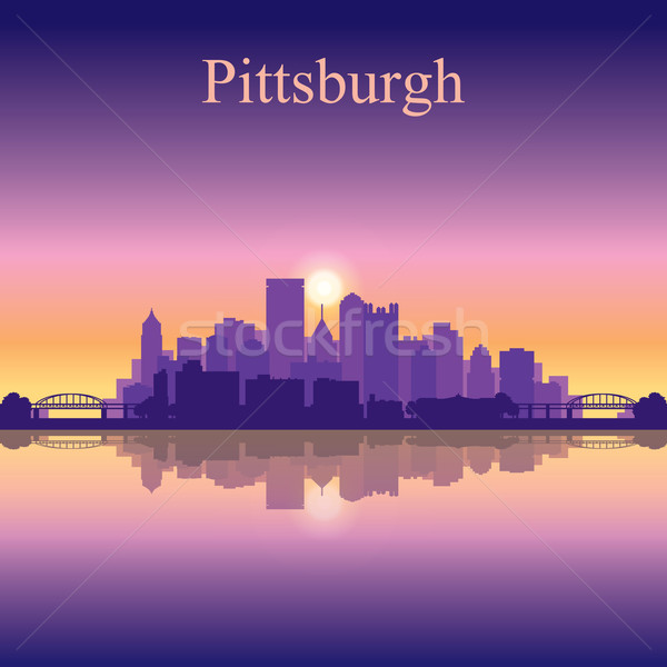 Pittsburgh city skyline silhouette background Stock photo © Ray_of_Light