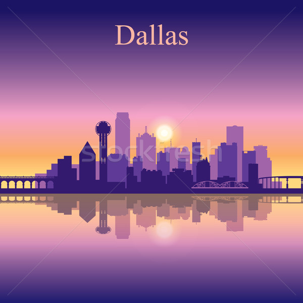 Dallas siluet Bina gündoğumu ufuk çizgisi Stok fotoğraf © Ray_of_Light