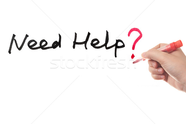 Nevoie ajutor întrebare scris afaceri Imagine de stoc © raywoo