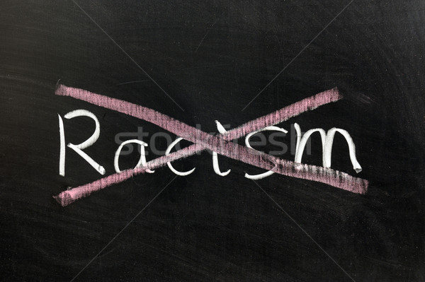 Geen racisme krijttekening schrijven brief Blackboard Stockfoto © raywoo