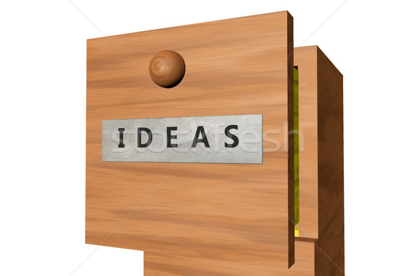 Cajón ideas documentos 3D prestados imagen Foto stock © raywoo