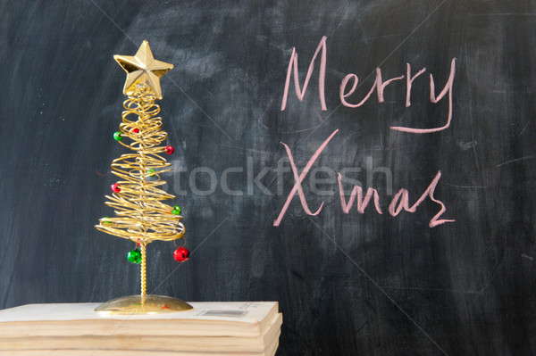 Stockfoto: Schoolbord · schrijven · vrolijk · christmas · witte · Blackboard