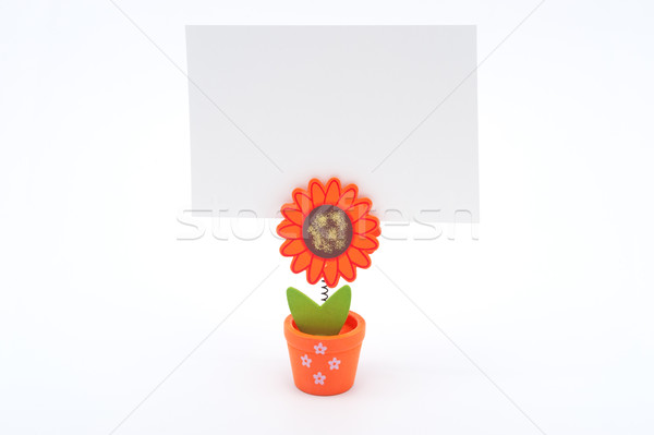 Stockfoto: Witte · papier · bloempot · zon · clip · bloem