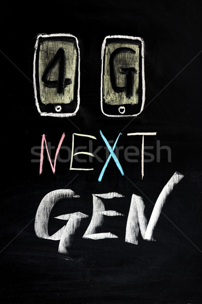 4g volgende generatie mobiele technologie krijttekening Stockfoto © raywoo