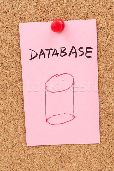 Datenbank Wort Symbol gezeichnet Papier Kork Bord Stock foto © raywoo