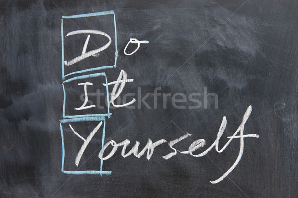 Tabla scris do it yourself negru viaţă Imagine de stoc © raywoo