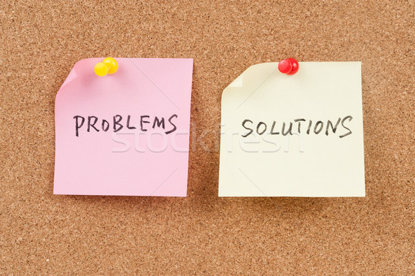 Stock photo: Problems and solutions words