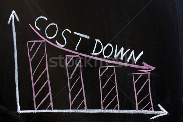 Cost jos diagramă desen creta scris picătură Imagine de stoc © raywoo