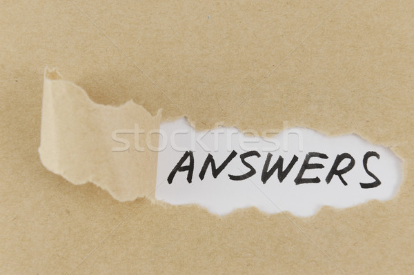 Answers word Stock photo © raywoo