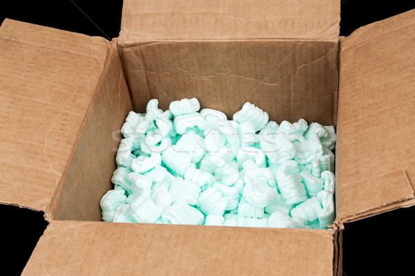 Cardboard Box with Shipping Peanuts Stock photo © raywoo
