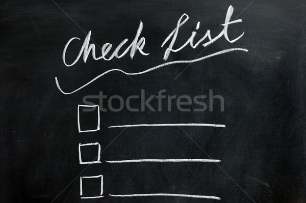 Kara tahta çizim kontrol liste iş yazı Stok fotoğraf © raywoo