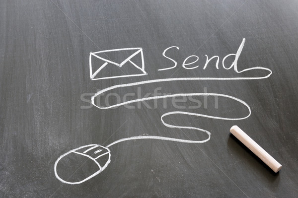 [[stock_photo]]: Envoyer · mail · mots · souris · tableau