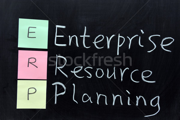 Unternehmen Ressource Planung Kreidezeichnung Technologie Schreiben Stock foto © raywoo