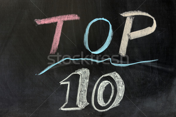 Top десять рисунок мелом черный успех совета Сток-фото © raywoo