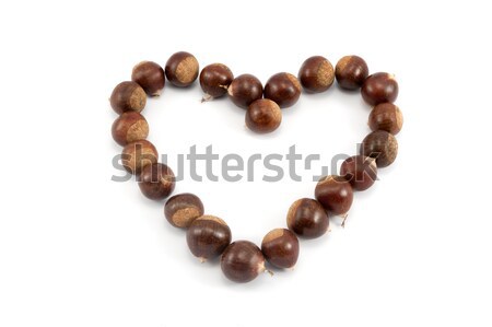 Chestnut heart shape Stock photo © raywoo